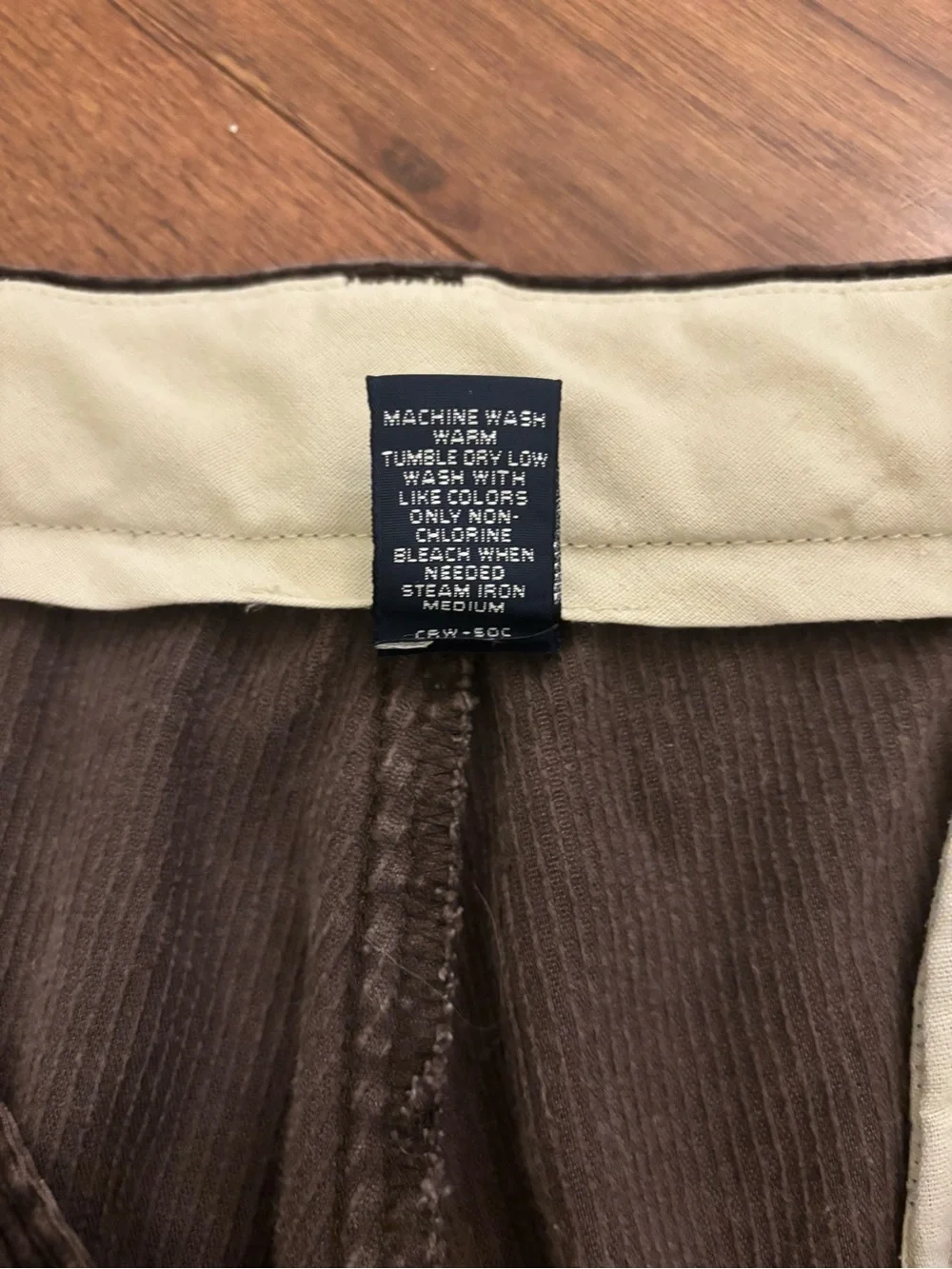 Polo Sport Ralph Lauren Corduroy Pants Mens 34 Size Brown-Missing Button